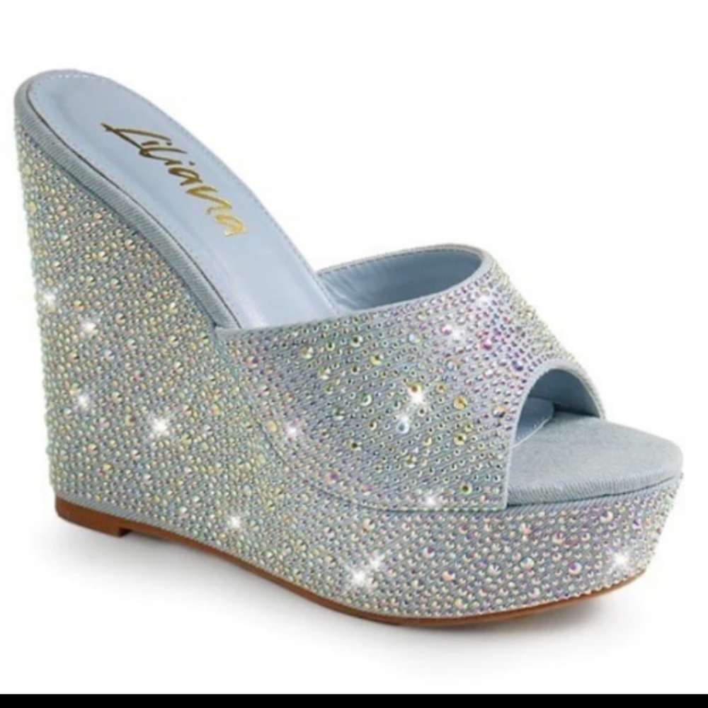 Rhona46 liliana womens wedge denim - BRAND NEW